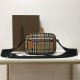 Burberry Vintage Check And Leather Crossbody Bag With Webbed Strap