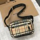 Burberry Vintage Check And Leather Crossbody Bag With Jacquard-Woven Logo Strap