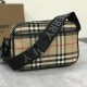 Burberry Vintage Check And Leather Crossbody Bag With Jacquard-Woven Logo Strap