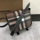 Burberry Check Print and Leather Messenger Bag