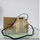 Burberry Bucket Bag In Striped Cotton Canvas 18cm