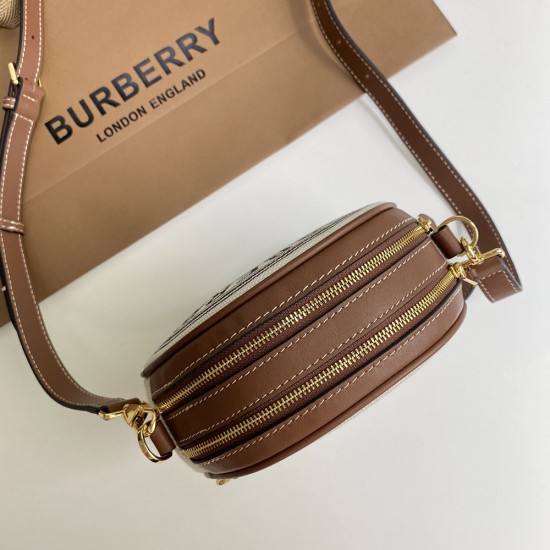 Burberry Logo Graphic Canvas and Leather Louise Bag