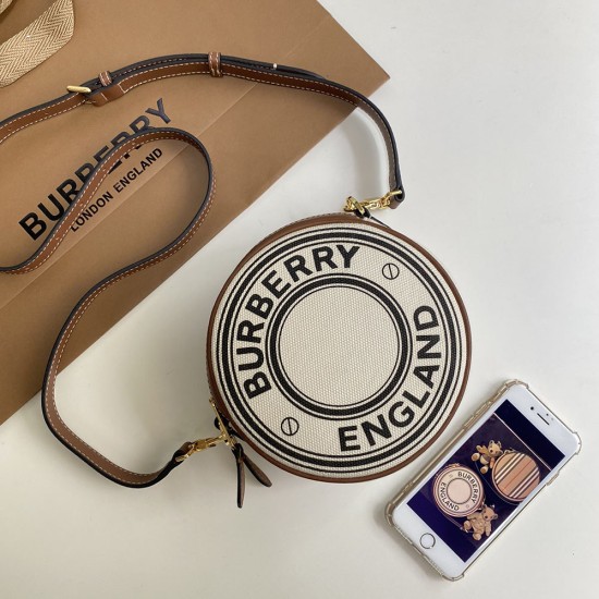 Burberry Logo Graphic Canvas and Leather Louise Bag