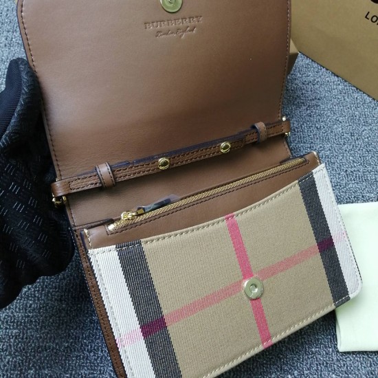 Burberry Grained Leather and Vintage Check Note Bag 2 Colors