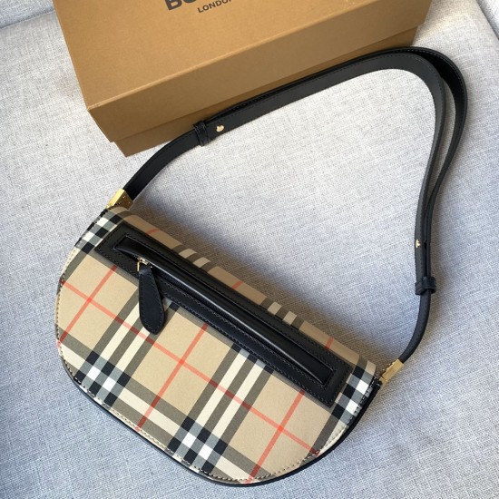 Burberry Small Check Canvas and Leather Olympia Bag