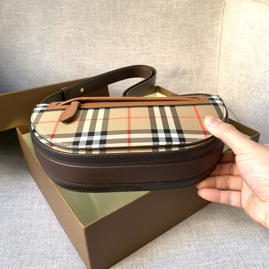 Burberry Small Check Canvas and Leather Olympia Bag