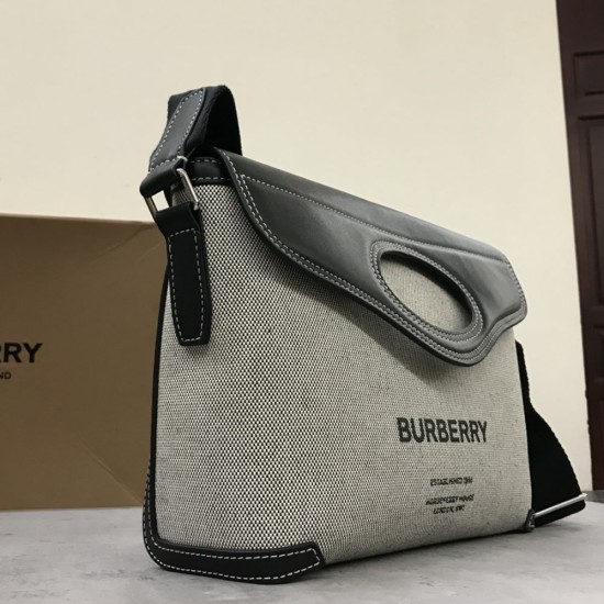 Burberry Horseferry Print Canvas And Leather Pocket Bag