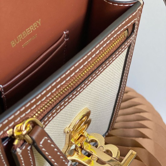 Burberry Cotton Canvas and Leather Robin Bag