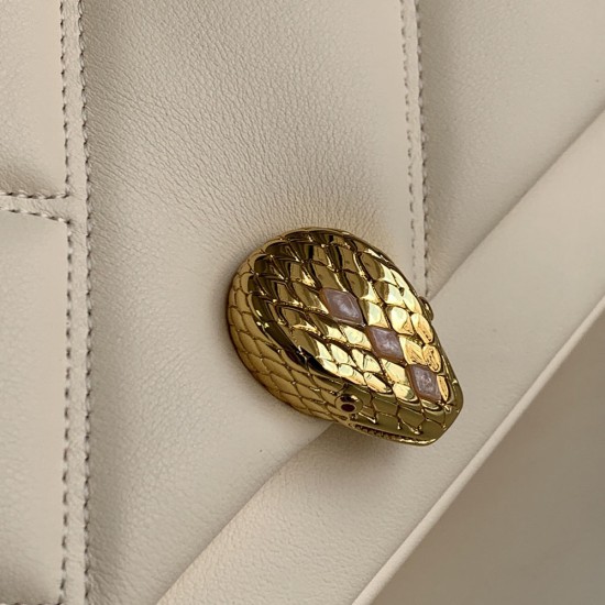 Bvlgari Serpenti Cabochon Small Maxi Chain Crossbody Bag in Calf Leather With A Maxi Graphic Motif