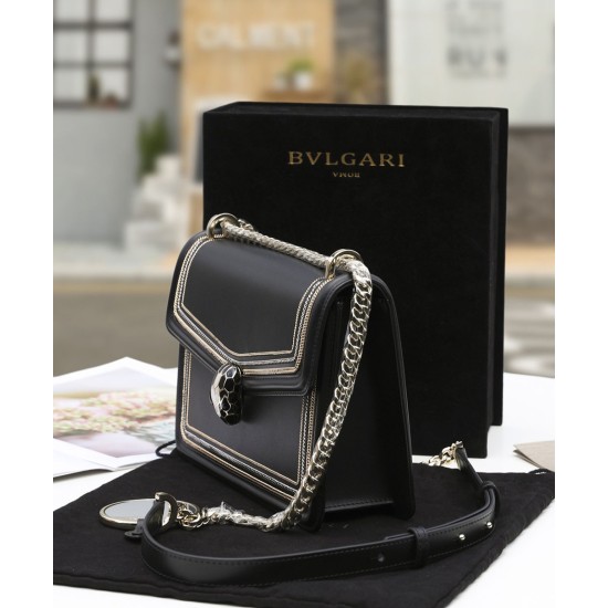 Bvlgari Serpenti Diamond Blast Shoulder Bag in Calf Leather