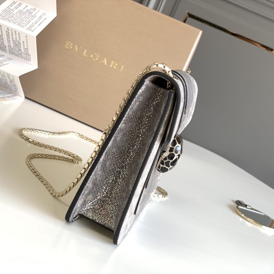 Bvlgari Serpenti Forever Small Chains Crossbody Bag in Karung Skin Leather