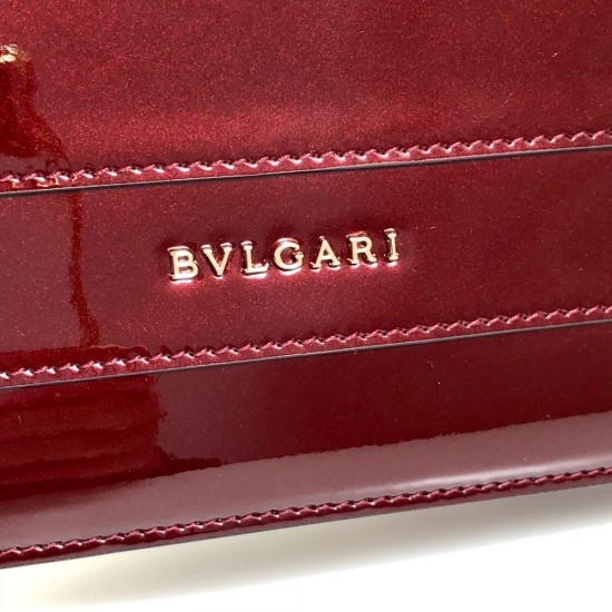 Bvlgari Serpenti Forever Medium Chains Shoulder Bag in Varnished Calf Leather