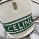 Celine Bucket 16 Bag In Textile And Calfskin With Contrast Logo