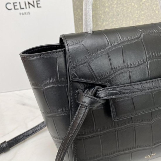 Celine Belt Bag In Crocodile Embossed Calfskin