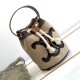 Celine Teen Drawstring In Textile With Leather Handle And Embroidery Logo 15cm