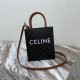 Celine Vertical Cabas In Triomphe Canvas And Calfskin With Celine Print