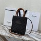 Celine Vertical Cabas In Triomphe Canvas And Calfskin With Celine Embroidery