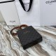 Celine Vertical Cabas In Triomphe Canvas And Calfskin With Celine Embroidery