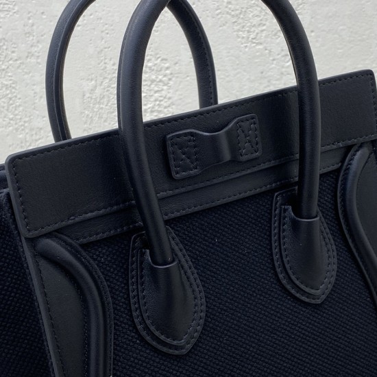 Celine Luggage Bag in Textile And Calfskin
