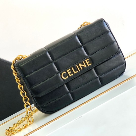 Celine Chain Shoulder Bag Matelasse Monochrome celine In Quilted Goatskin 24cm 4 Colors