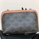 Celine Clutch With Chain In Triomphe Canvas And Lambskin With Celine Print 16cm