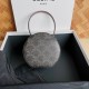 Celine Round Box In Triomphe Canvas And Calfskin 12cm