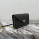 Celine Maillon Triomphe Bag in Black Triomphe Canvas And Black Lambskin