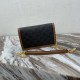 Celine Maillon Triomphe Bag in Black Triomphe Canvas And Tan Lambskin