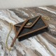 Celine Maillon Triomphe Bag in Black Triomphe Canvas And Tan Lambskin
