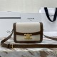 Celine Triomphe Bag In Natural Textile And Colored Calfskin