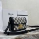 Celine Teen Triomphe Bag in Textile And Calfskin With Triophe Embroidery