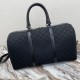 Celine Travel Bag in Black Triomphe Embroidery And Black Calfskin