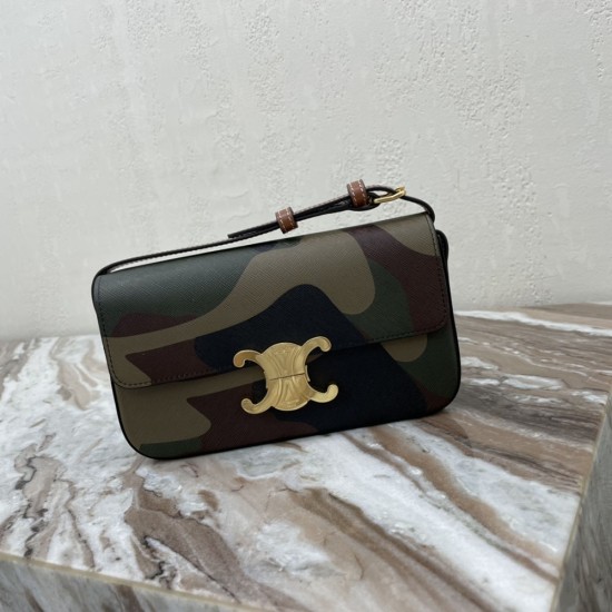 Celine Triomphe Shoulder Bag in Camouflage Canvas