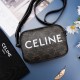 Celine Medium Messenger Bag in Black Triomphe Canvas With Celine Print