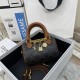 Celine Mini Boston Bag in Triomphe Canvas And Calfskin With Metal Decorated