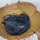 Celine Couffin In Black Triomphe Canvas With White Celine Print And Tan Calfskin