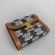 Celine Small Wallet Triomphe In Textile And Calfskin With Triomphe Embroidery 10.5cm