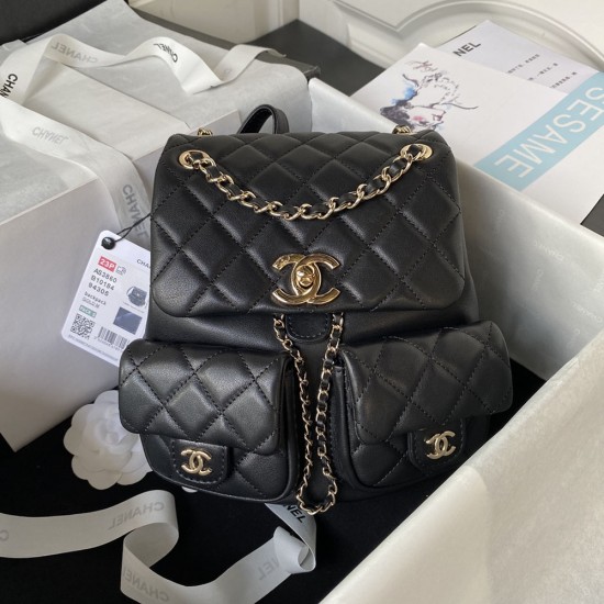 Chanel Backpack In Calfskin 17.5cm 21cm 3 Colors