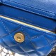Chanel Belt Bag Blue Lambskin Gold Ball
