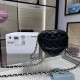 Chanel Heart Clutch With Chains In Lambskin