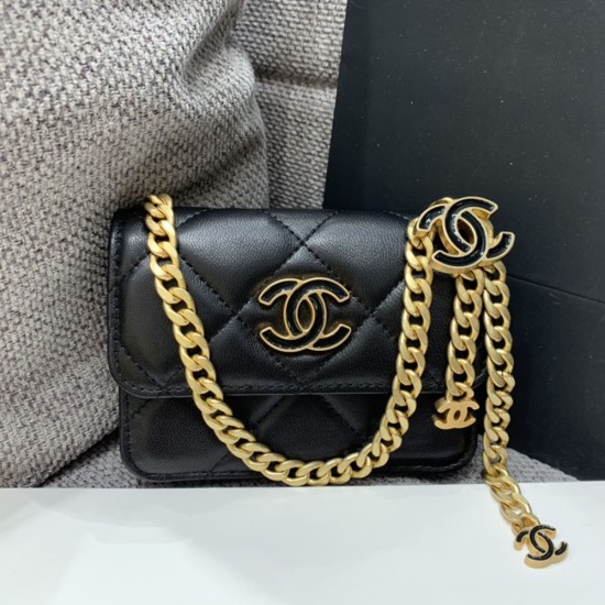 Chanel Mini Belt Bag in Lambskin With Enamel Logo 12.5cm