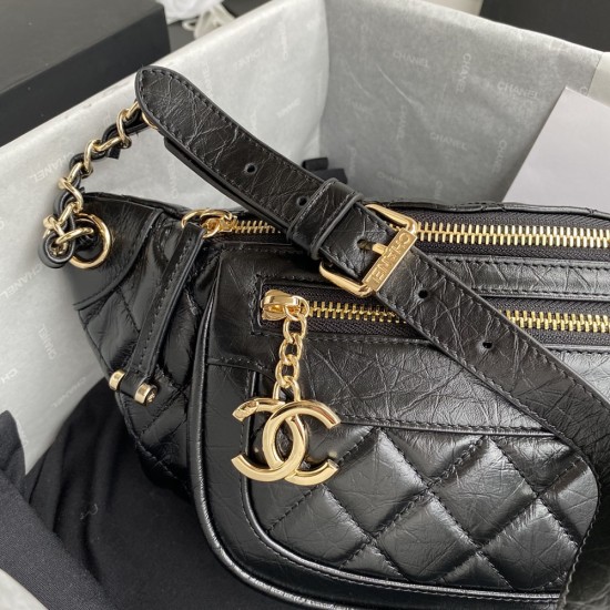 Chanel Pocket Waist Bag In Aged Calfskin 34cm 2 Colors
