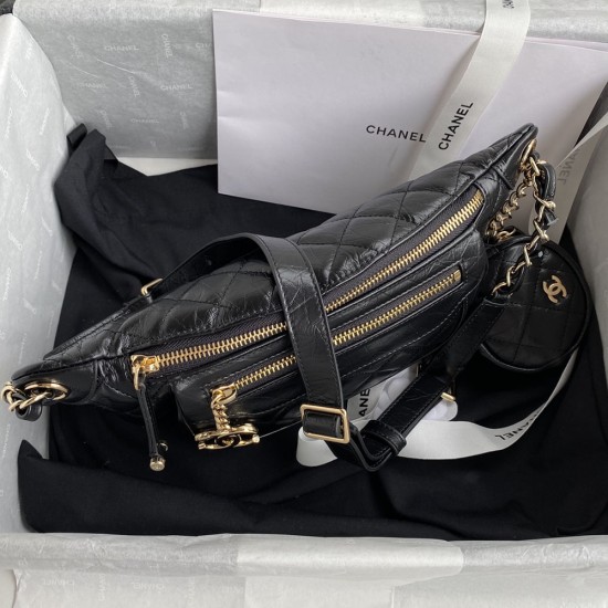 Chanel Pocket Waist Bag In Aged Calfskin 34cm 2 Colors