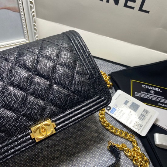 Chanel Small Boy Handbag in Caviar Calfskin