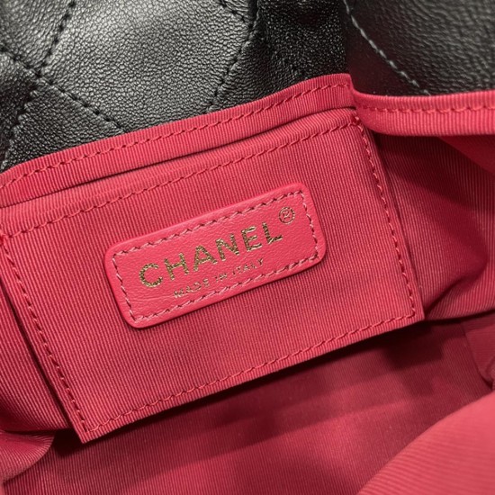 Chanel Bucket Bag In Lambskin With Imitation Pearls