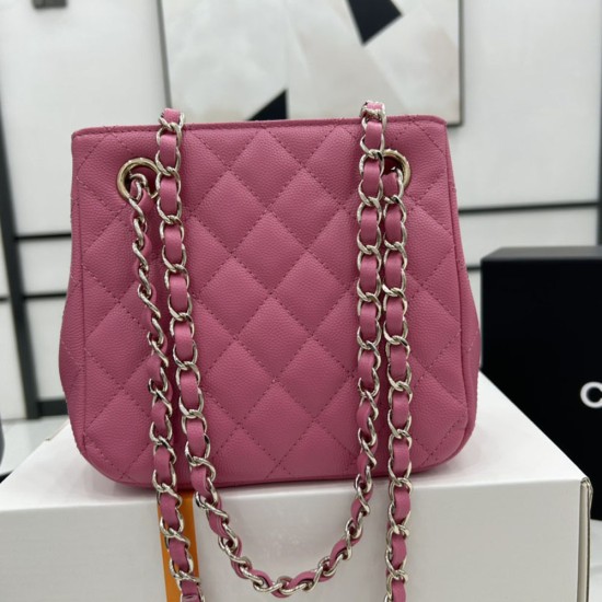 Chanel Mini Bucket Bag With Chain in Caviar Calfskin 16cm 8Colors
