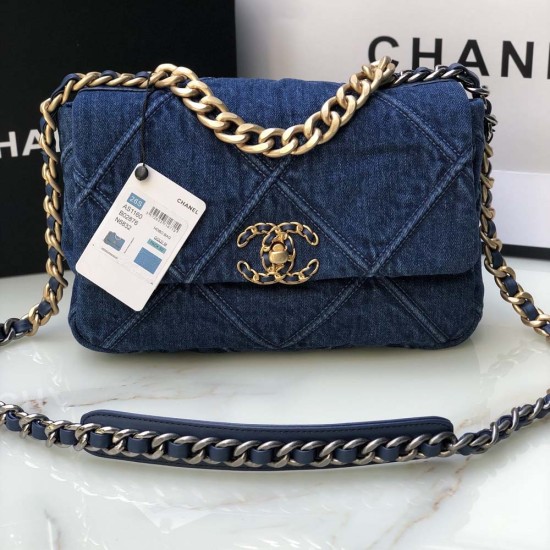 Chanel 19 Handbag in Denim Fabric