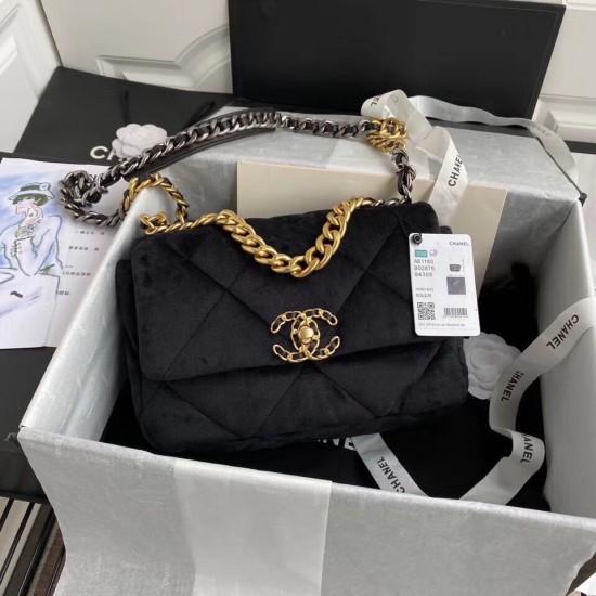 Chanel 19 Handbag in Velvet Fabric