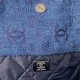 Chanel 22 Handbag In Denim Fabric With Logo Print 35cm 38cm 47cm