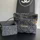 Chanel 22 Handbag In Multicolor Tweed With Metal Logo 2 Colors 38cm